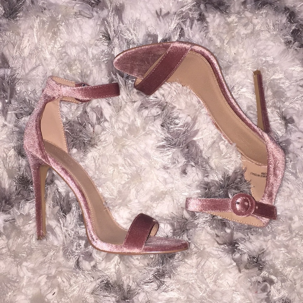 Velvet rose heels